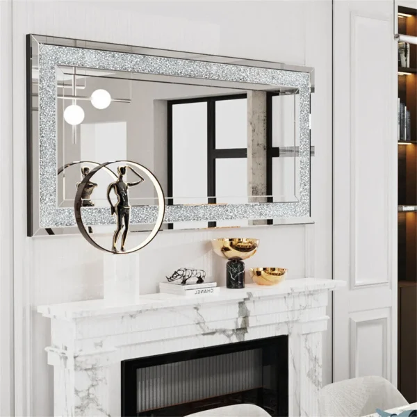 120x60CM Crystal Crush Diamond Wall Mirror